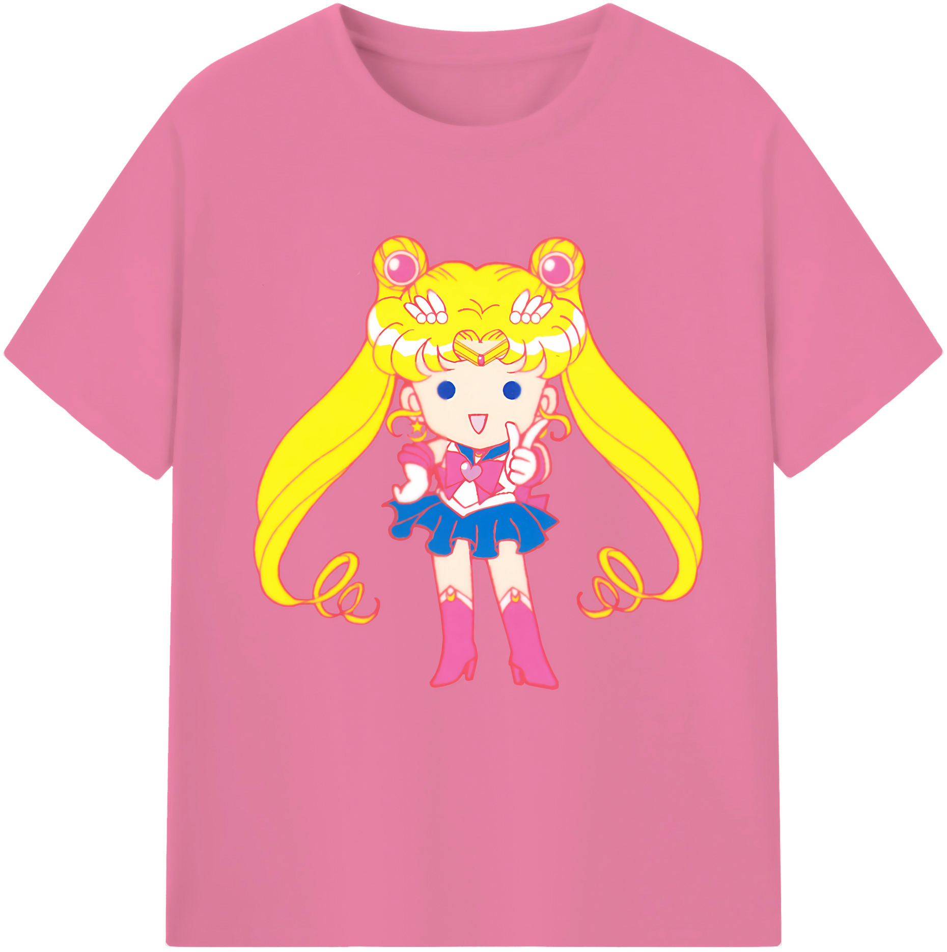 （画像用） 美少女戦士セーラームーン 月野 うさぎ つきの うさぎ Sailor Moon Tsukino Usagi 綿100％半袖Tシャツ（フロントプリント）
